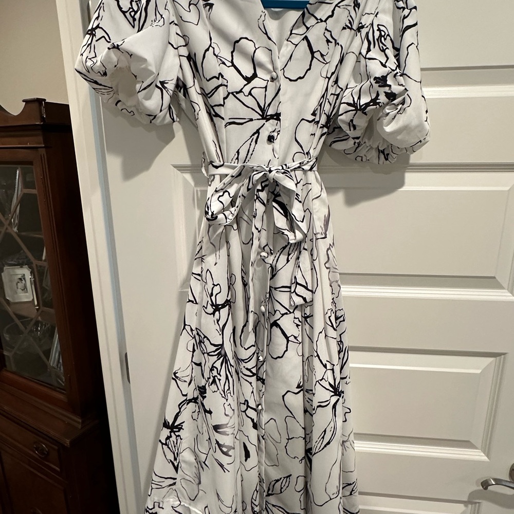 Beulah Black and White Floral Dress